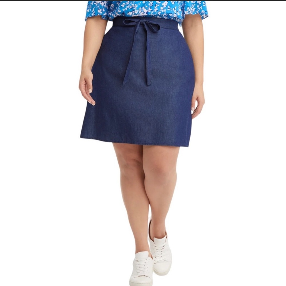 NWT Tie Waist Draper James Dark Chambray Skirt Size 1X